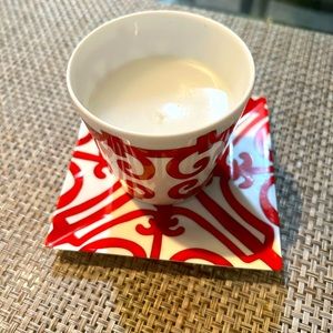 Hermes Balcon Du Guadalquivir candle holder.Height :7.5 cm.Red/white